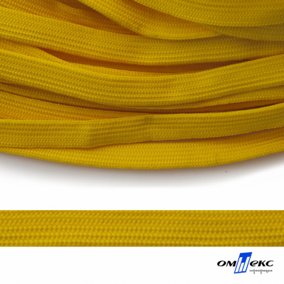 Шнур плетеный (плоский) d-12 мм, (уп.90+/-1м), 100% полиэстер, цв.269 - жёлтый - купить в Мурманске. Цена: 8.62 руб.