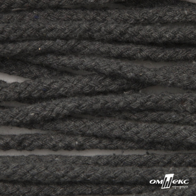 Шнур плетеный d-6 мм круглый, 70% хлопок 30% полиэстер, уп.90+/-1 м, цв.1088-т.серый - купить в Мурманске. Цена: 588 руб.