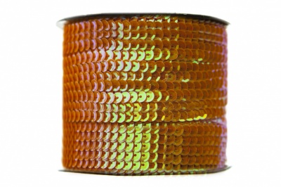Пайетки "ОмТекс" на нитях, CREAM, 6 мм С / упак.73+/-1м, цв. 88 - оранжевый - купить в Мурманске. Цена: 300.55 руб.