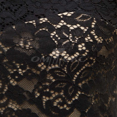 Кружевное полотно #3378, 150 гр/м2, шир.150см, цвет чёрный - купить в Мурманске. Цена 370.97 руб.
