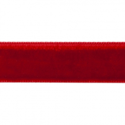 Лента бархатная нейлон, шир.12 мм, (упак. 45,7м), цв.45-красный - купить в Мурманске. Цена: 392 руб.