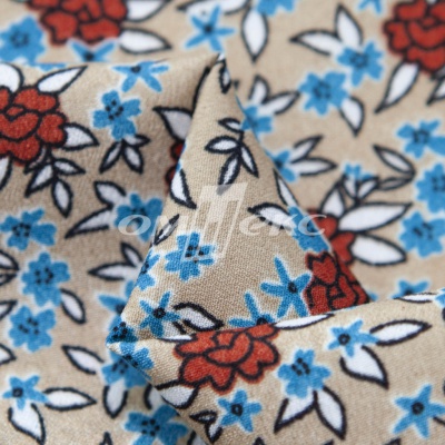 Плательная ткань "Фламенко" 7.1, 80 гр/м2, шир.150 см, принт растительный - купить в Мурманске. Цена 239.03 руб.