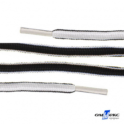 Шнурки #4-27, круглые 130 см, двухцветные (черно/белый) - купить в Мурманске. Цена: 47.04 руб.