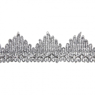 Тесьма металлизированная 0384-0240, шир. 40 мм/уп. 25+/-1 м, цвет серебро - купить в Мурманске. Цена: 490.74 руб.