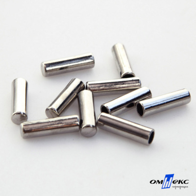 06033-Наконечник для шнура металл, отв. 4 мм, цв. никель - купить в Мурманске. Цена: 6.08 руб.