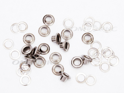 Люверсы металлические, блочка/кольцо, №3 (5 мм) упак.1000 шт- цв.никель - купить в Мурманске. Цена: 215.60 руб.