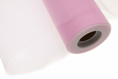 Фатин в шпульках 16-14, 10 гр/м2, шир. 15 см (в нам. 25+/-1 м), цвет розовый - купить в Мурманске. Цена: 100.69 руб.