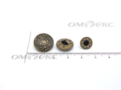 Кнопки металл 15 мм альфа антик с рис.№3  - купить в Мурманске. Цена: 2.90 руб.
