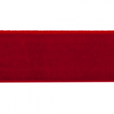 Лента бархатная нейлон, шир.25 мм, (упак. 45,7м), цв.45-красный - купить в Мурманске. Цена: 981.09 руб.