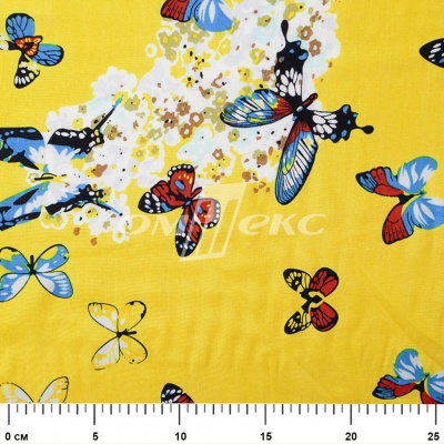 Плательная ткань "Софи" 7.2, 75 гр/м2, шир.150 см, принт бабочки - купить в Мурманске. Цена 241.49 руб.