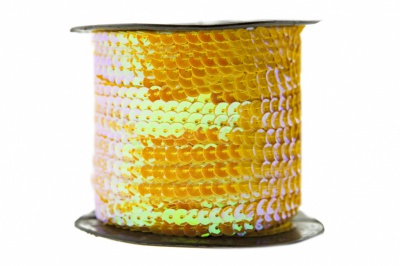 Пайетки "ОмТекс" на нитях, CREAM, 6 мм С / упак.73+/-1м, цв. 92 - золото - купить в Мурманске. Цена: 484.77 руб.