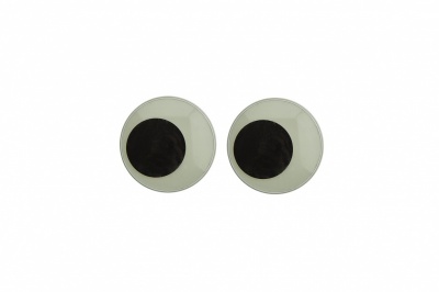 Глазки для игрушек, круглые, с бегающими зрачками, 10 мм/упак.50+/-2 шт, цв. -черно-белые - купить в Мурманске. Цена: 35.20 руб.