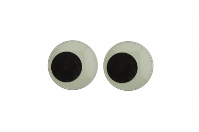 Глазки для игрушек, круглые, с бегающими зрачками, 18 мм/упак.20+/-2 шт, цв. -черно-белые - купить в Мурманске. Цена: 25.40 руб.