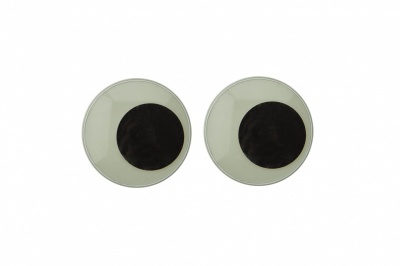 Глазки для игрушек, круглые, с бегающими зрачками, 24 мм/упак.50+/-2 шт, цв. -черно-белые - купить в Мурманске. Цена: 60.32 руб.