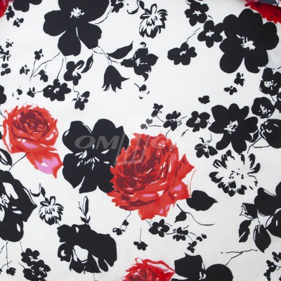 Плательная ткань "Фламенко" 22.1, 80 гр/м2, шир.150 см, принт растительный - купить в Мурманске. Цена 239.03 руб.