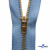 Молнии джинсовые металл т-5, 18 см латунь (YG), цв.-деним (231) - купить в Мурманске. Цена: 22.80 руб.