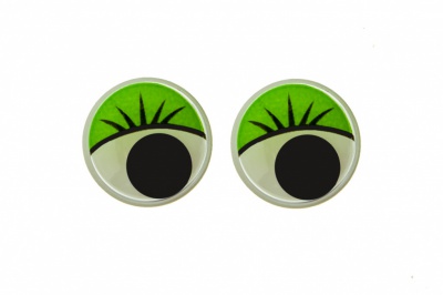 Глазки для игрушек, круглые, с бегающими зрачками, 15 мм/упак.50+/-2 шт, цв. -зеленый - купить в Мурманске. Цена: 113.01 руб.