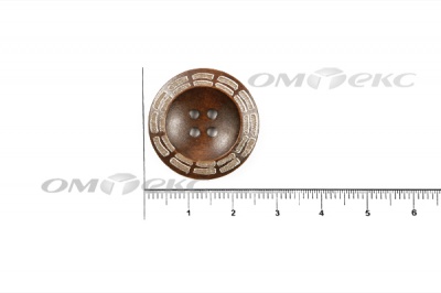 Пуговица деревянная круглая №53 (25мм) - купить в Мурманске. Цена: 3.68 руб.
