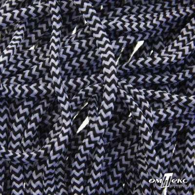 Шнурки #107-16, круглые 130 см, двухцветные цв.серый/чёрный - купить в Мурманске. Цена: 31.89 руб.