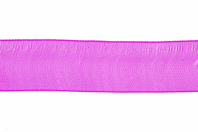 Лента органза 1015, шир. 10 мм/уп. 22,8+/-0,5 м, цвет ярк.розовый - купить в Мурманске. Цена: 38.39 руб.