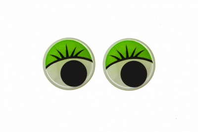 Глазки для игрушек, круглые, с бегающими зрачками, 12 мм/упак.50+/-2 шт, цв. -зеленый - купить в Мурманске. Цена: 95.04 руб.