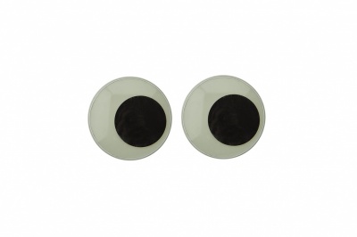 Глазки для игрушек, круглые, с бегающими зрачками, 15 мм/упак.50+/-2 шт, цв. -черно-белые - купить в Мурманске. Цена: 46.92 руб.