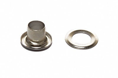 Люверсы металлические "ОмТекс", блочка/кольцо, (4 мм) - цв.никель - купить в Мурманске. Цена: 0.24 руб.