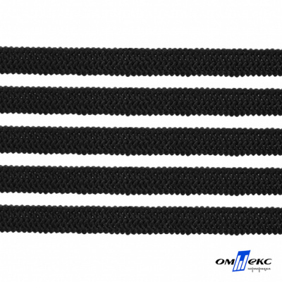 Лента эластичная вязанная (резинка) 4 мм (200+/-1 м) 400 гр/м2 черная бобина "ОМТЕКС" - купить в Мурманске. Цена: 1.78 руб.