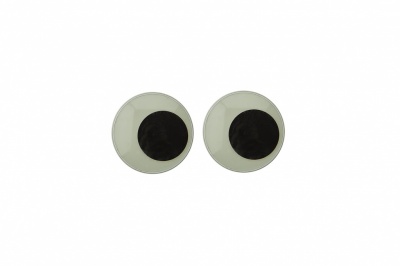 Глазки для игрушек, круглые, с бегающими зрачками, 8 мм/упак.50+/-2 шт, цв. -черно-белые - купить в Мурманске. Цена: 15.88 руб.