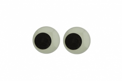Глазки для игрушек, круглые, с бегающими зрачками, 12 мм/упак.50+/-2 шт, цв. -черно-белые - купить в Мурманске. Цена: 38.32 руб.