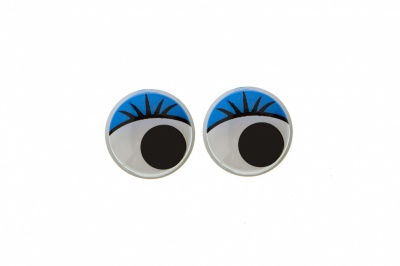 Глазки для игрушек, круглые, с бегающими зрачками, 8 мм/упак.50+/-2 шт, цв. -синий - купить в Мурманске. Цена: 59.05 руб.