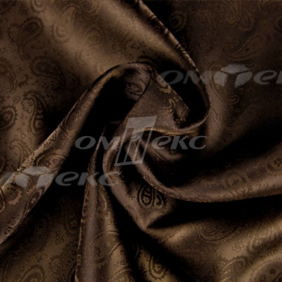 Ткань подкладочная жаккард Р14098, 19-1217/коричневый, 85 г/м2, шир. 150 см, 230T - купить в Мурманске. Цена 166.45 руб.