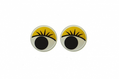 Глазки для игрушек, круглые, с бегающими зрачками, 8 мм/упак.50+/-2 шт, цв. -желтый - купить в Мурманске. Цена: 59.05 руб.