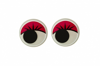 Глазки для игрушек, круглые, с бегающими зрачками, 12 мм/упак.50+/-2 шт, цв. -красный - купить в Мурманске. Цена: 95.04 руб.