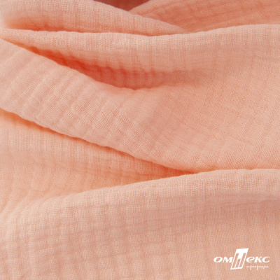 Ткань Муслин, 100% хлопок, 125 гр/м2, шир. 140 см #201 цв.(18)-розовый персик - купить в Мурманске. Цена 464.97 руб.