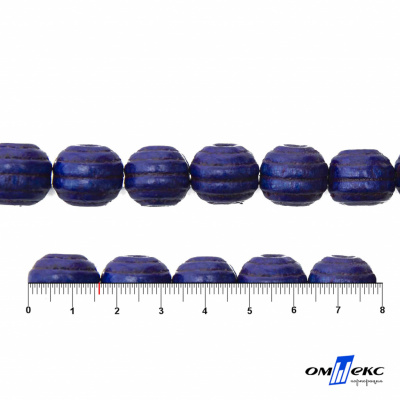 0309-Бусины деревянные "ОмТекс", 16 мм, упак.50+/-3шт, цв.006-синий - купить в Мурманске. Цена: 62.22 руб.