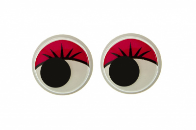 Глазки для игрушек, круглые, с бегающими зрачками, 15 мм/упак.50+/-2 шт, цв. -красный - купить в Мурманске. Цена: 113.01 руб.