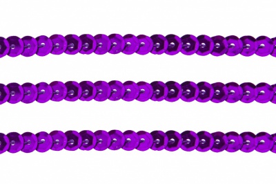Пайетки "ОмТекс" на нитях, SILVER-BASE, 6 мм С / упак.73+/-1м, цв. 12 - фиолет - купить в Мурманске. Цена: 300.55 руб.